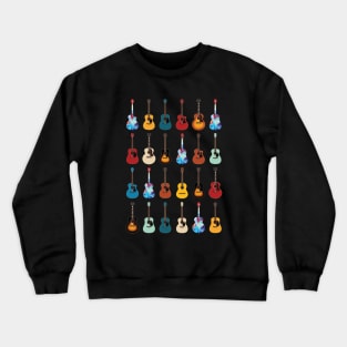 Acoustic Guitar Icons Huge Collection Crewneck Sweatshirt